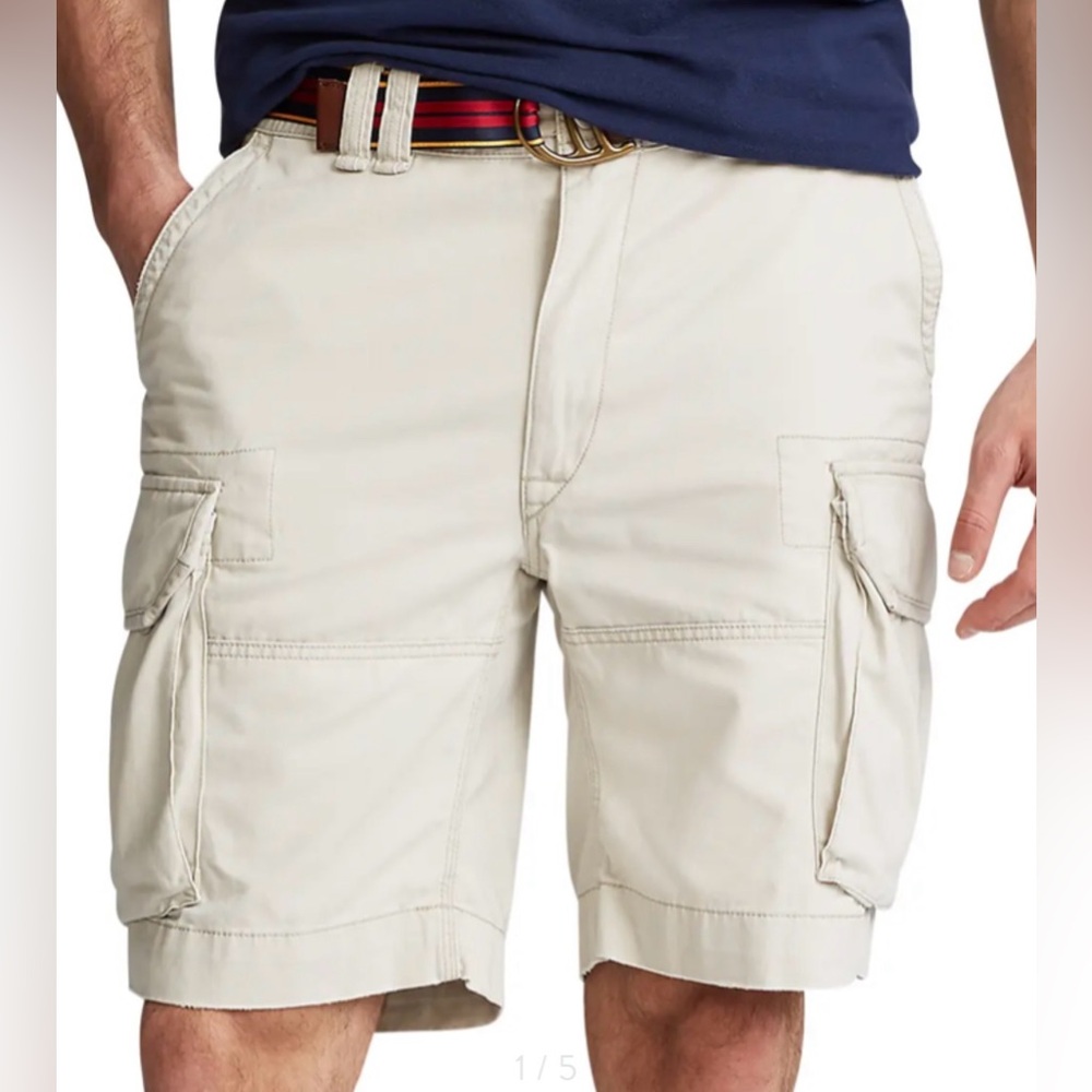 New  Ralph Lauren Men's White Cargo Shorts size 34
